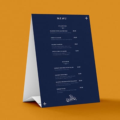 Restaurant Menu Stand Up in Miami