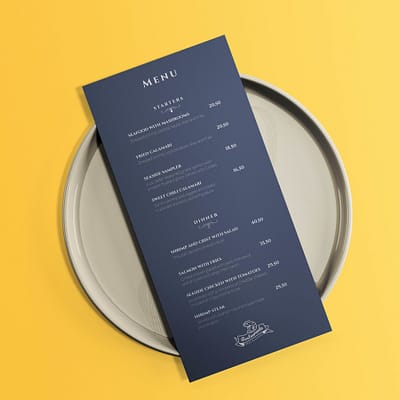 Restaurant Menu Miami Single Sheet