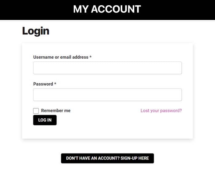 My account instructions